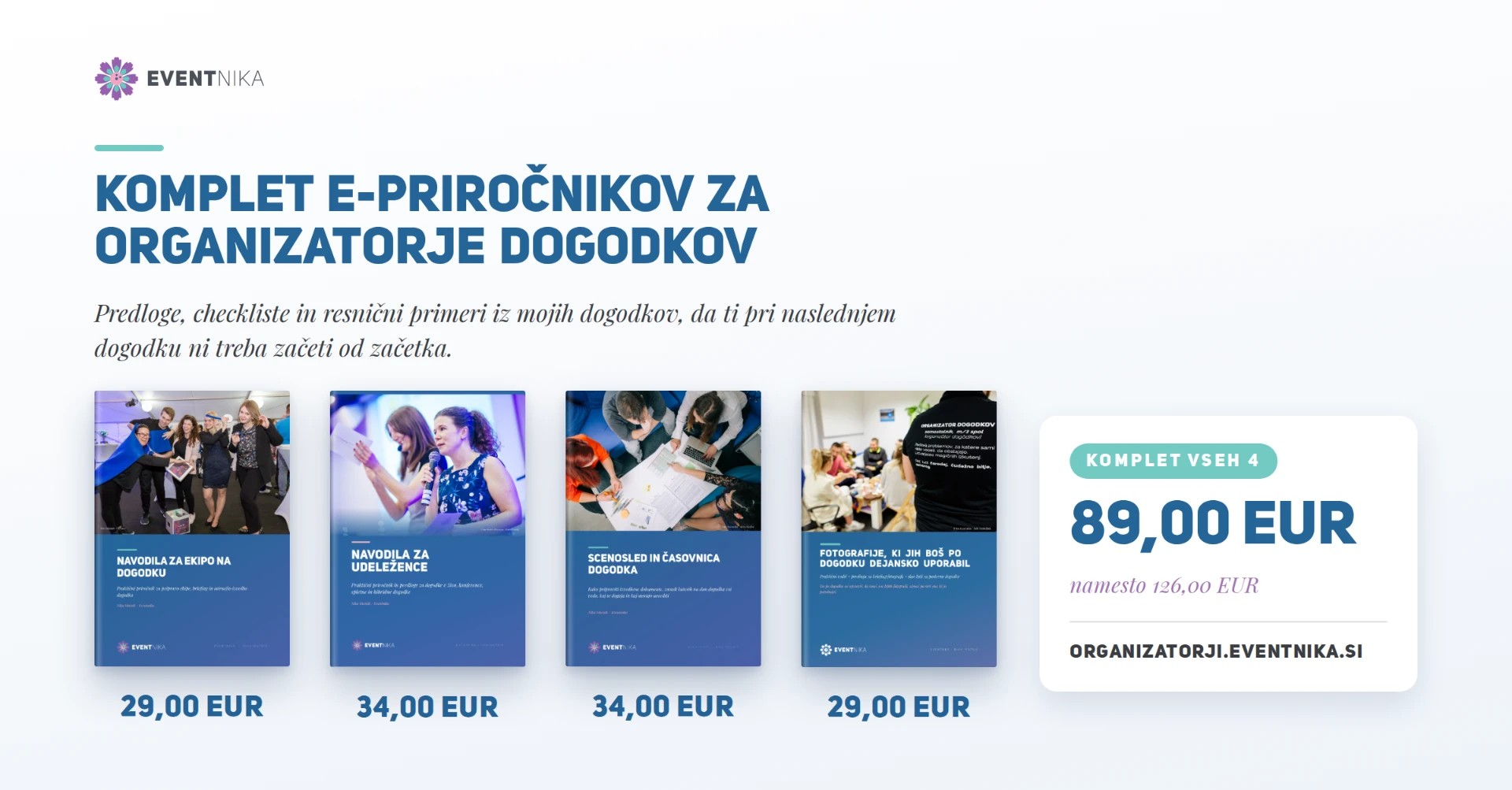 Komplet vseh štirih e-priročnikov za organizatorje dogodkov